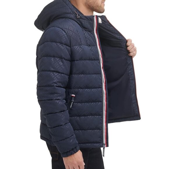 NWT - Tommy Hilfiger Men's Midweight Sherpa Lined Hooded Puffer Jacket - Size S - Picture 4 of 14